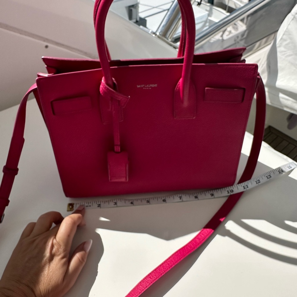 YSL nano sac du jour handbag in hot pink. - Picture 10 of 17
